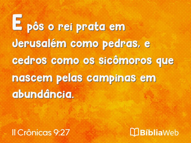 II Crônicas 9:27 em imagem para compartilhar