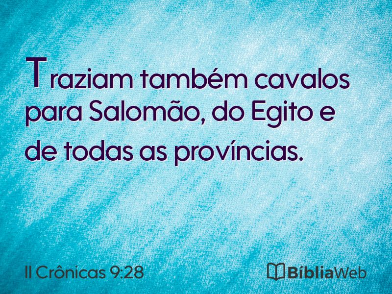 II Crônicas 9:28 em imagem para compartilhar