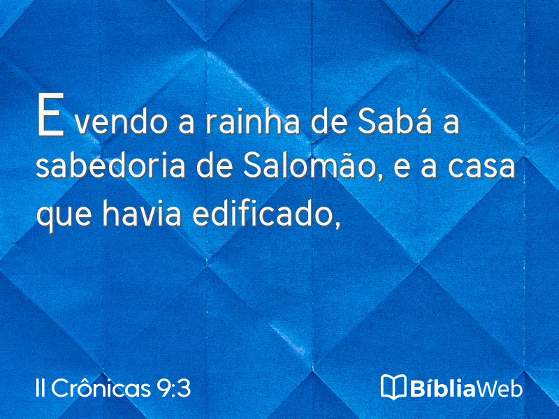 II Crônicas 9:3 em imagem para compartilhar