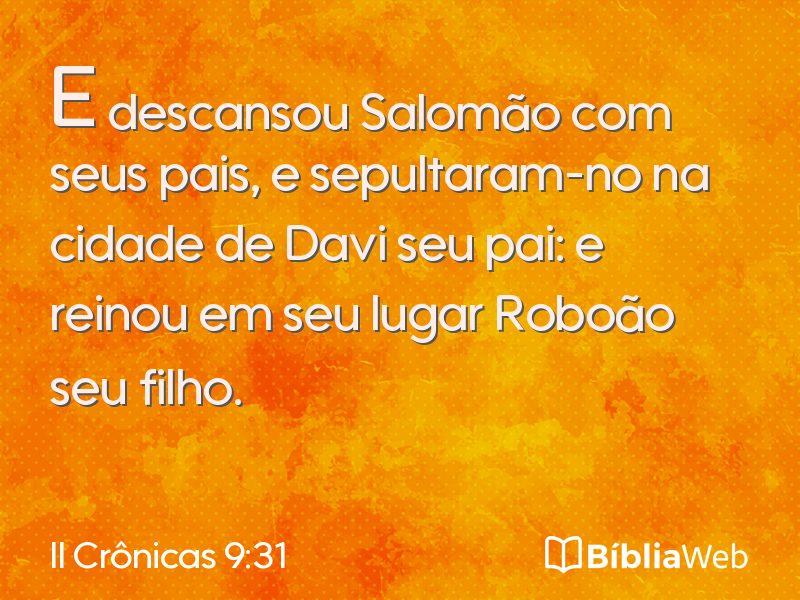 II Crônicas 9:31 em imagem para compartilhar