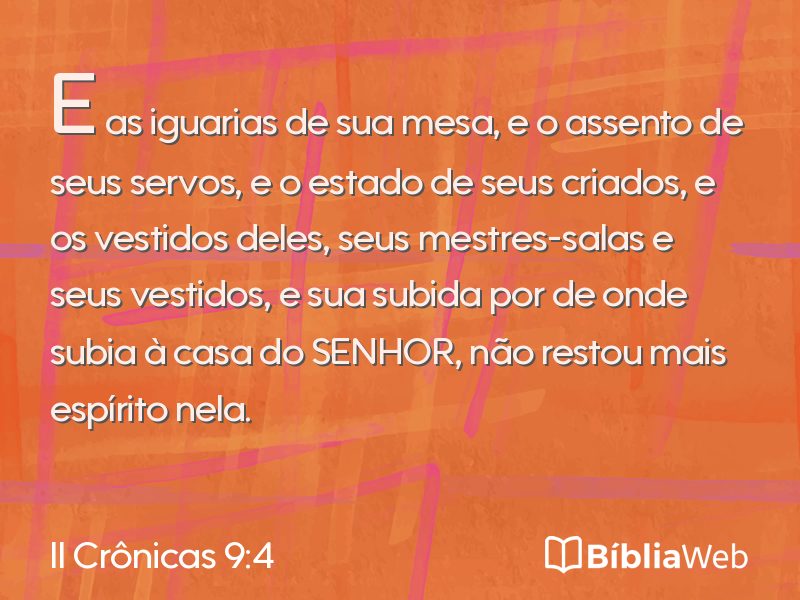 II Crônicas 9:4 em imagem para compartilhar