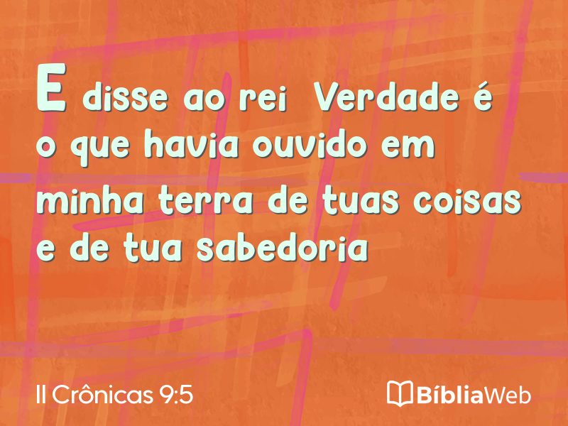 II Crônicas 9:5 em imagem para compartilhar