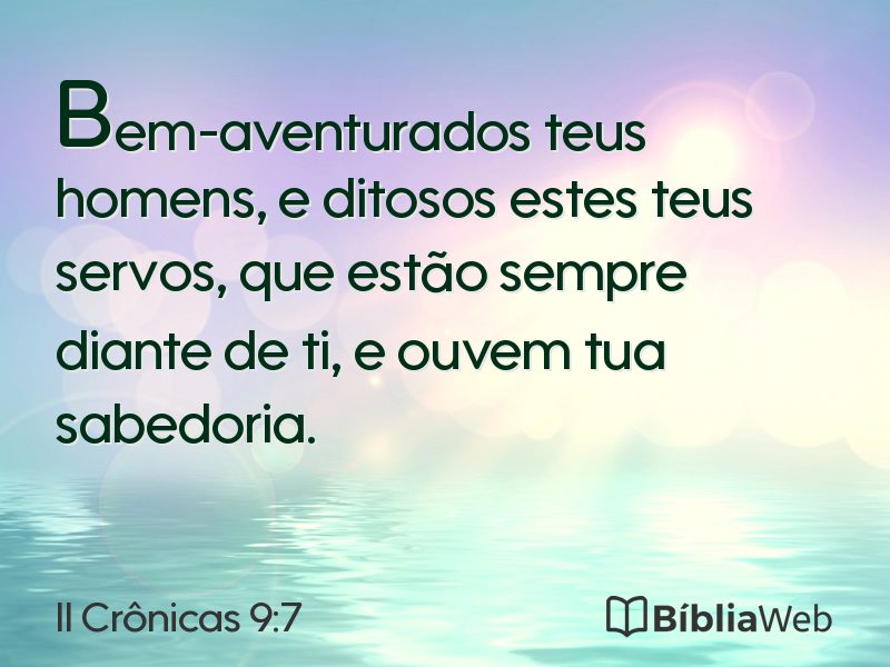 II Crônicas 9:7 em imagem para compartilhar