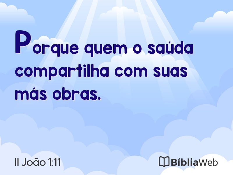 II João 1:11 em imagem para compartilhar