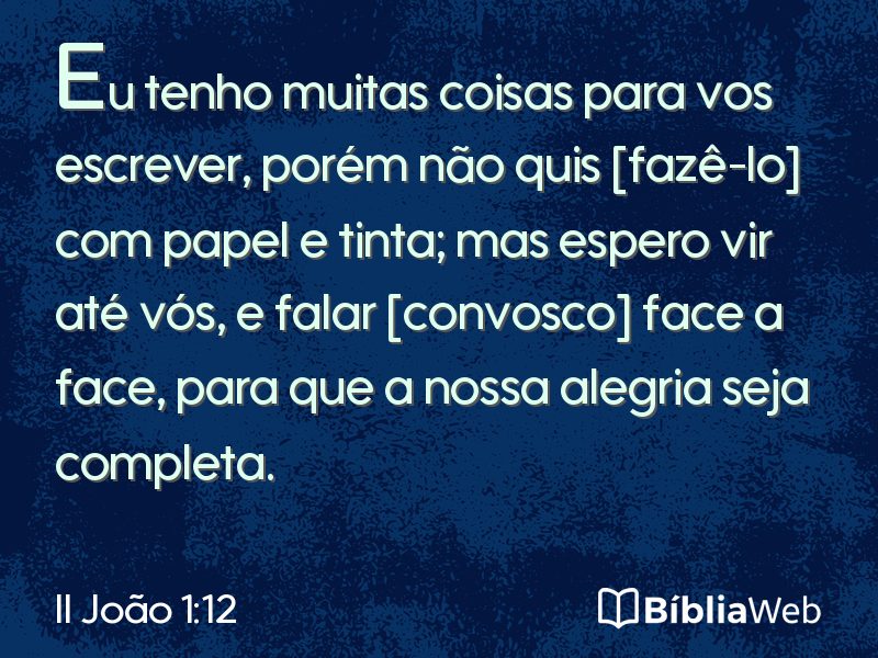 II João 1:12 em imagem para compartilhar