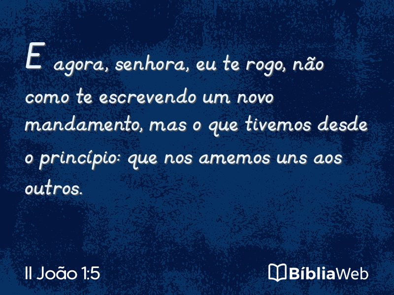 II João 1:5 em imagem para compartilhar