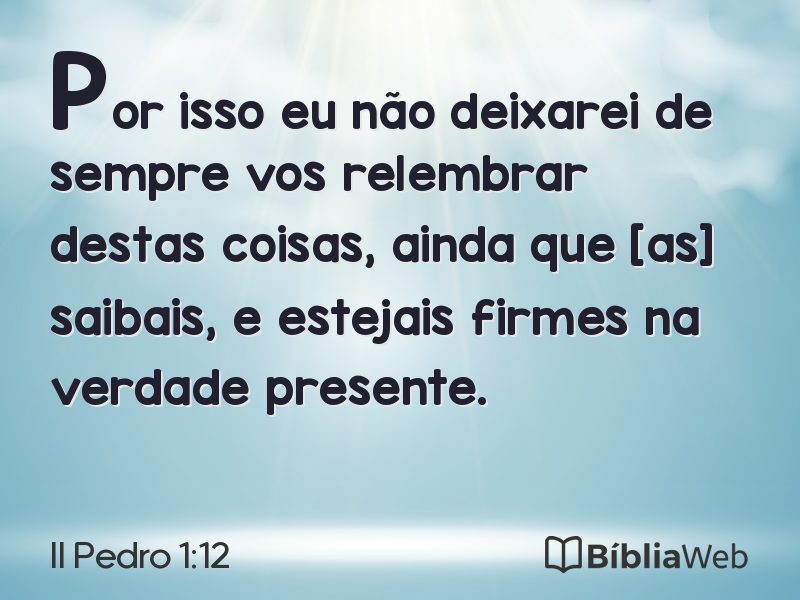 II Pedro 1:12 em imagem para compartilhar