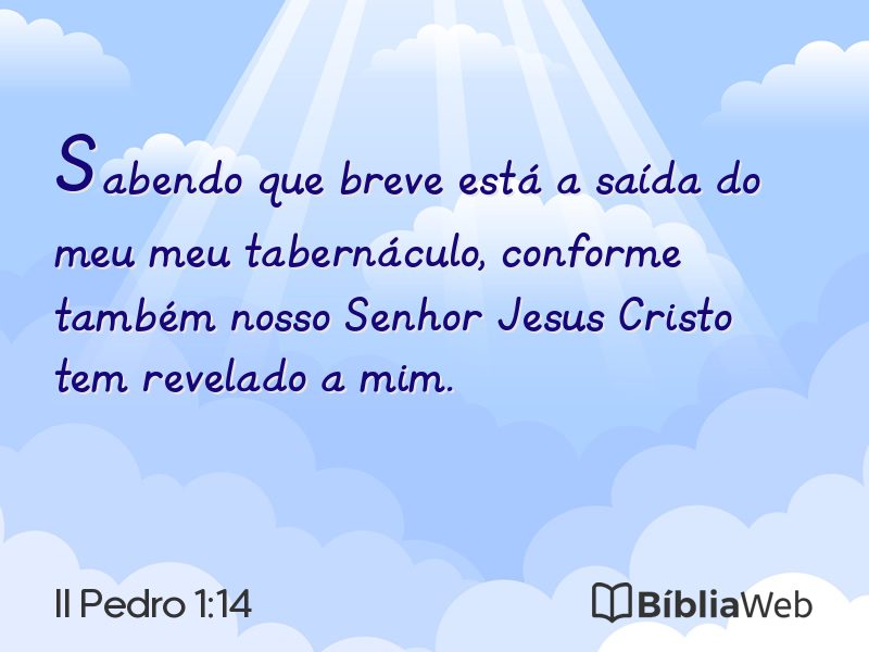 II Pedro 1:14 em imagem para compartilhar