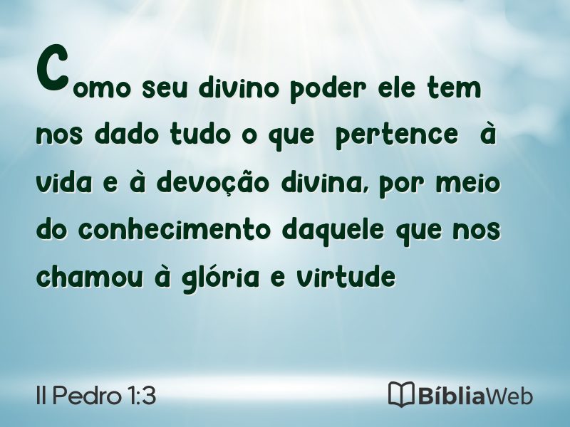 II Pedro 1:3 em imagem para compartilhar