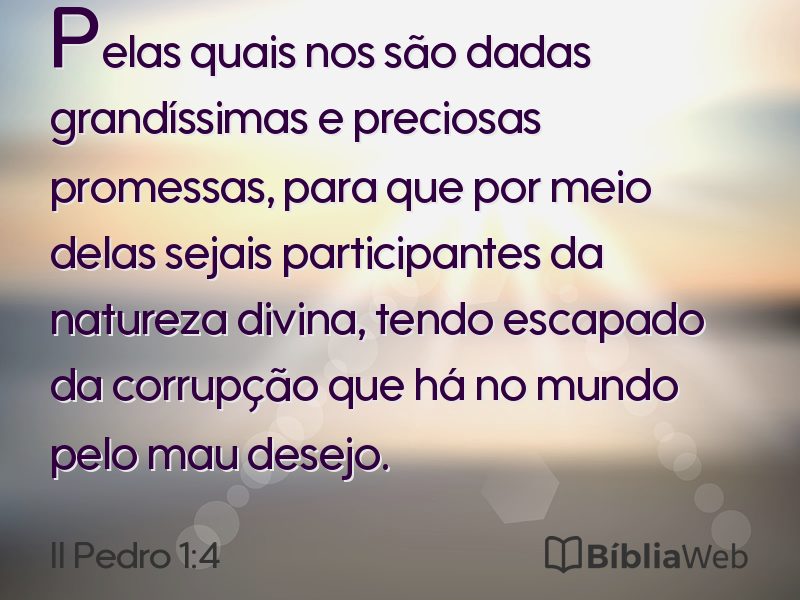 II Pedro 1:4 em imagem para compartilhar