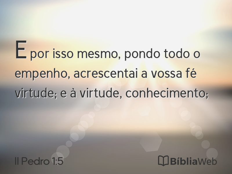 II Pedro 1:5 em imagem para compartilhar