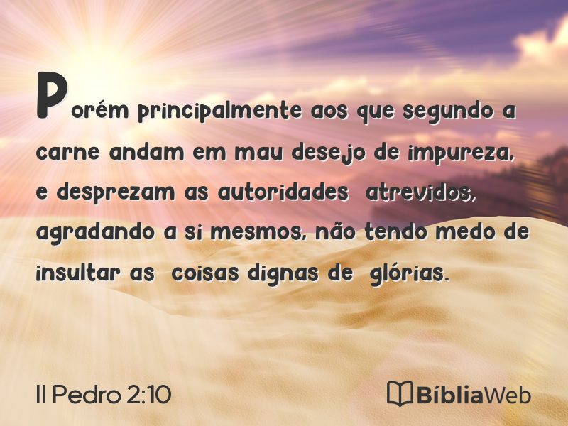 II Pedro 2:10 em imagem para compartilhar