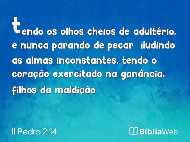 II Pedro 2:14 em imagem para compartilhar