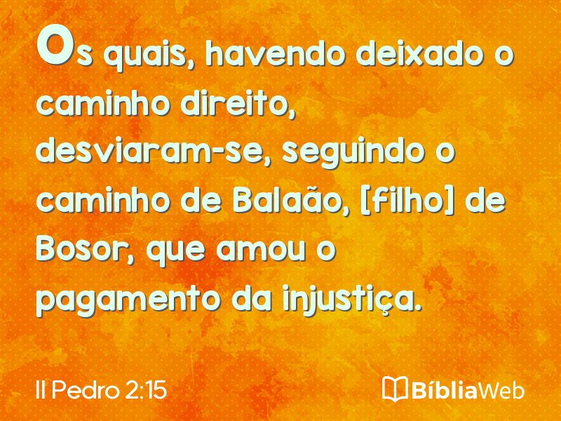 II Pedro 2:15 em imagem para compartilhar
