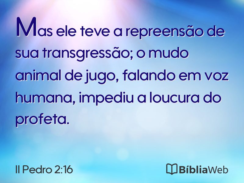 II Pedro 2:16 em imagem para compartilhar