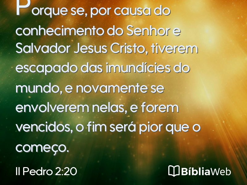II Pedro 2:20 em imagem para compartilhar
