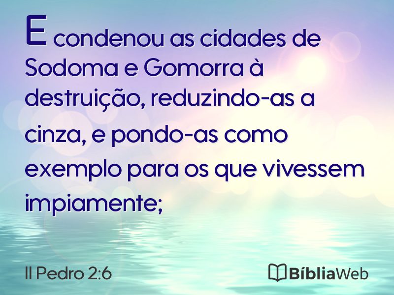 II Pedro 2:6 em imagem para compartilhar