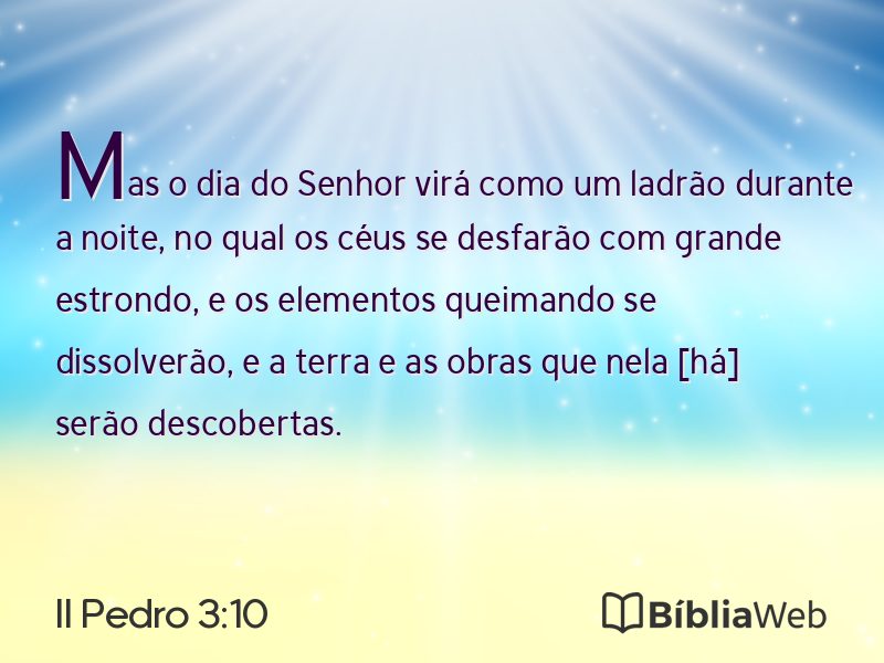 II Pedro 3:10 em imagem para compartilhar