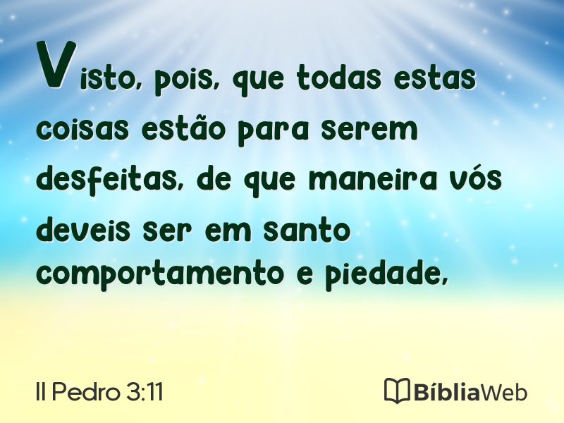 II Pedro 3:11 em imagem para compartilhar