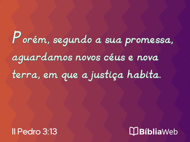 II Pedro 3:13 em imagem para compartilhar