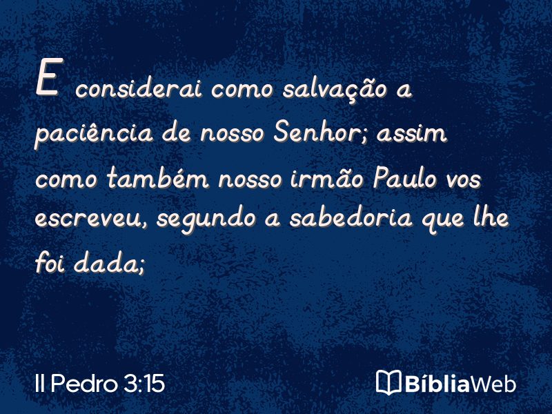 II Pedro 3:15 em imagem para compartilhar