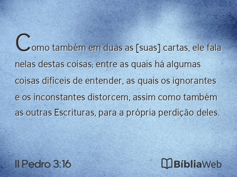 II Pedro 3:16 em imagem para compartilhar