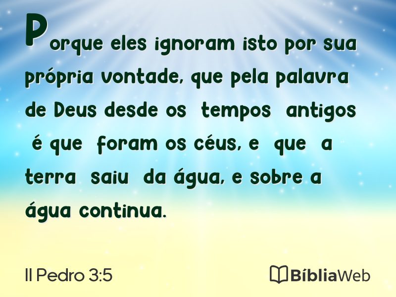 II Pedro 3:5 em imagem para compartilhar