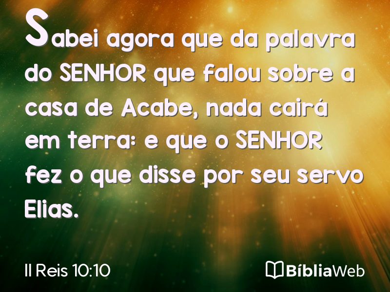II Reis 10:10 em imagem para compartilhar
