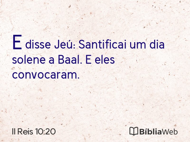 II Reis 10:20 em imagem para compartilhar