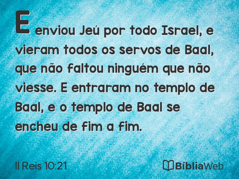 II Reis 10:21 em imagem para compartilhar