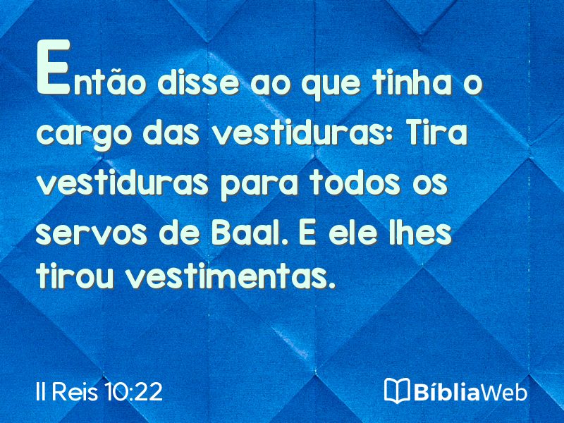 II Reis 10:22 em imagem para compartilhar