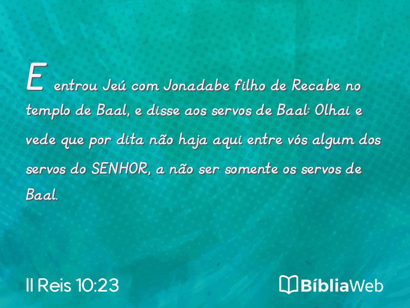 II Reis 10:23 em imagem para compartilhar