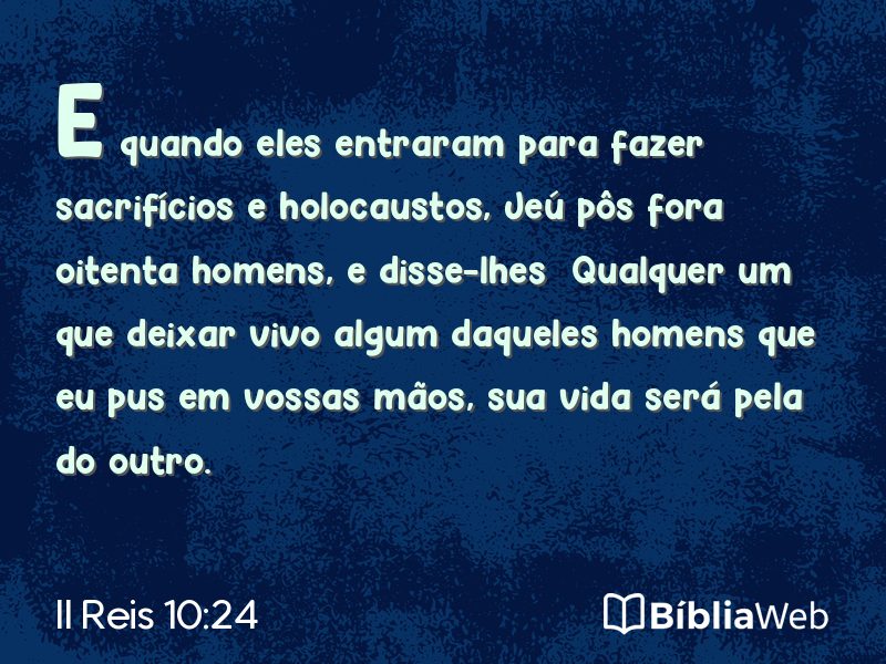 II Reis 10:24 em imagem para compartilhar