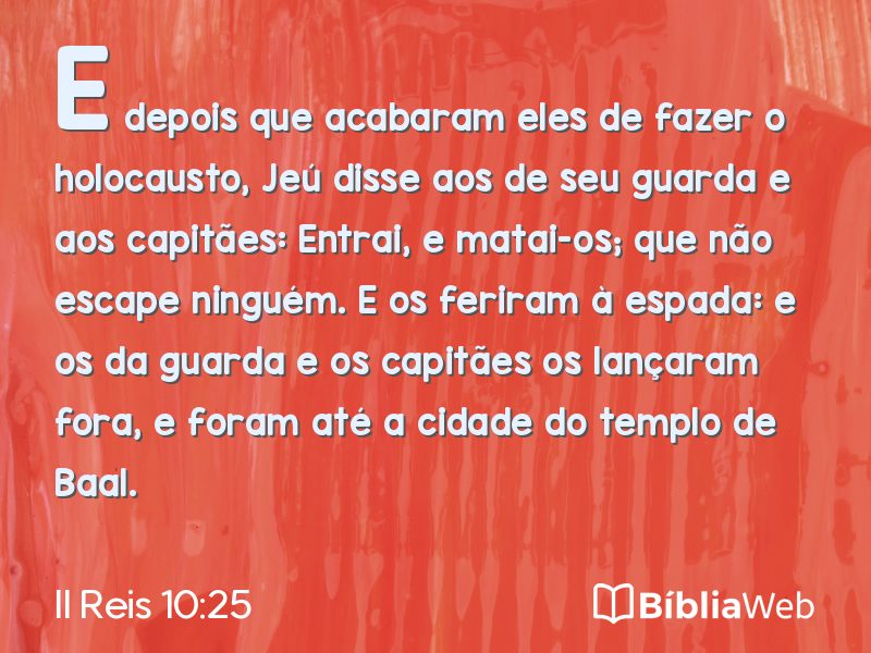 II Reis 10:25 em imagem para compartilhar