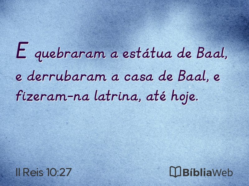II Reis 10:27 em imagem para compartilhar