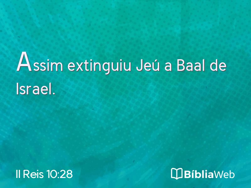 II Reis 10:28 em imagem para compartilhar
