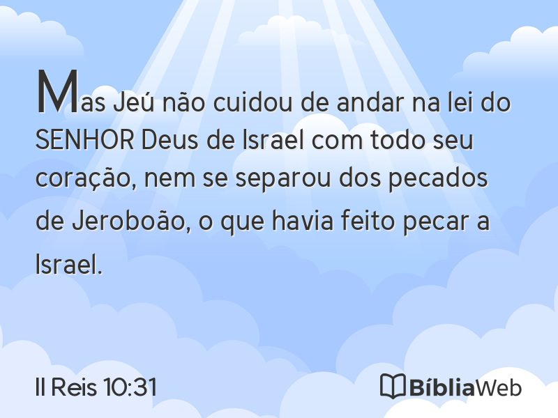 II Reis 10:31 em imagem para compartilhar