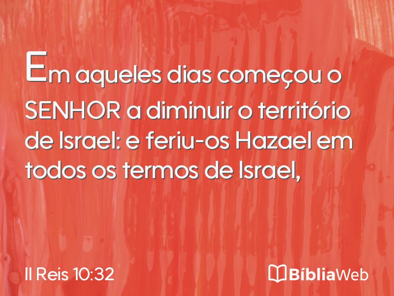 II Reis 10:32 em imagem para compartilhar
