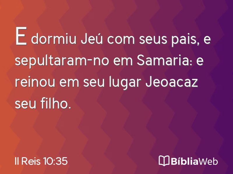 II Reis 10:35 em imagem para compartilhar