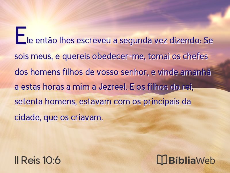 II Reis 10:6 em imagem para compartilhar