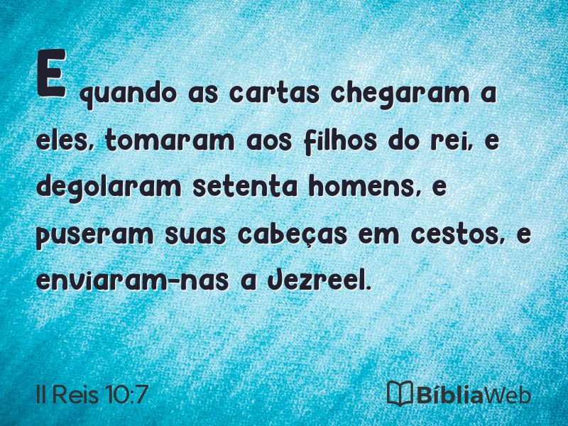 II Reis 10:7 em imagem para compartilhar