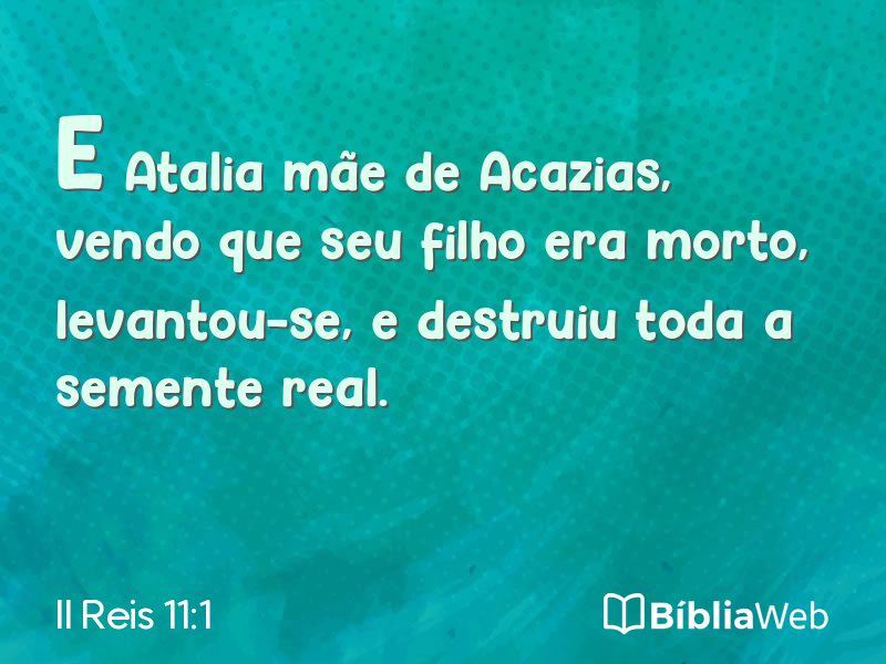 II Reis 11:1 em imagem para compartilhar