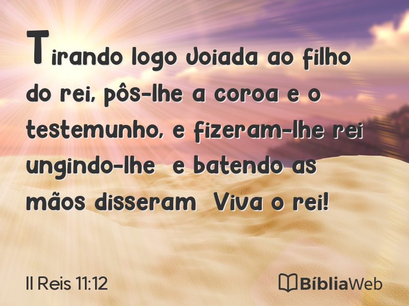 II Reis 11:12 em imagem para compartilhar