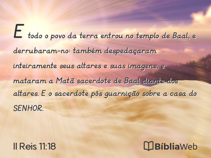 II Reis 11:18 em imagem para compartilhar