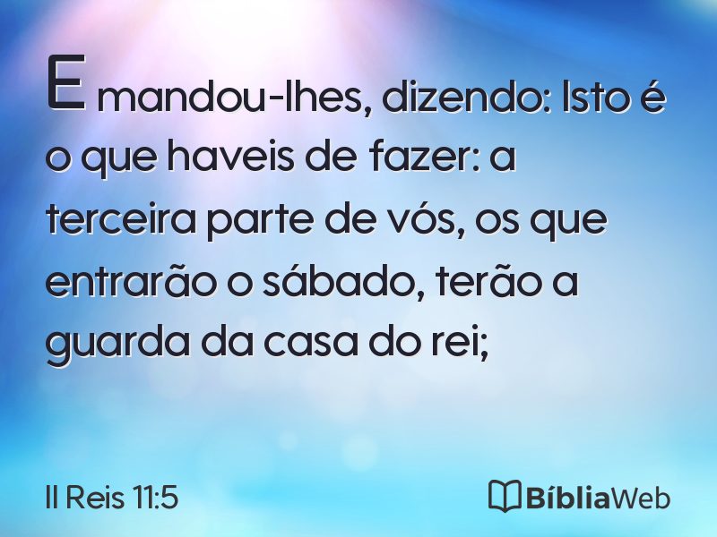 II Reis 11:5 em imagem para compartilhar