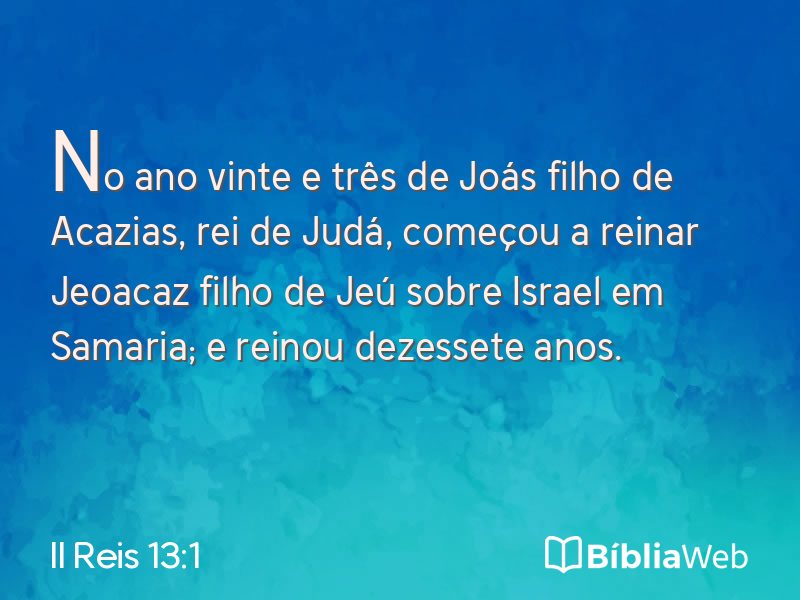 II Reis 13:1 em imagem para compartilhar