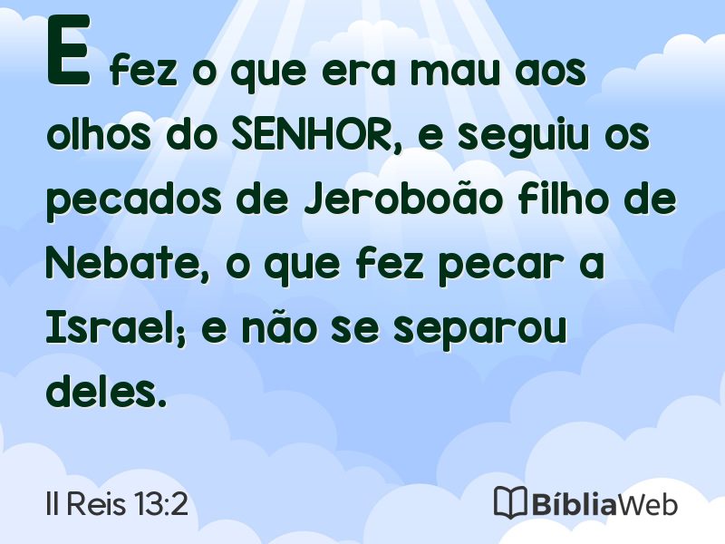 II Reis 13:2 em imagem para compartilhar