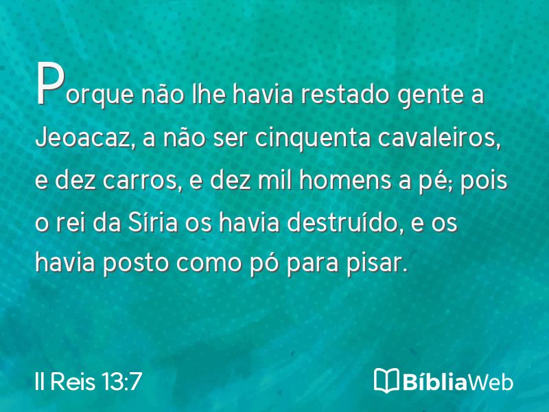 II Reis 13:7 em imagem para compartilhar