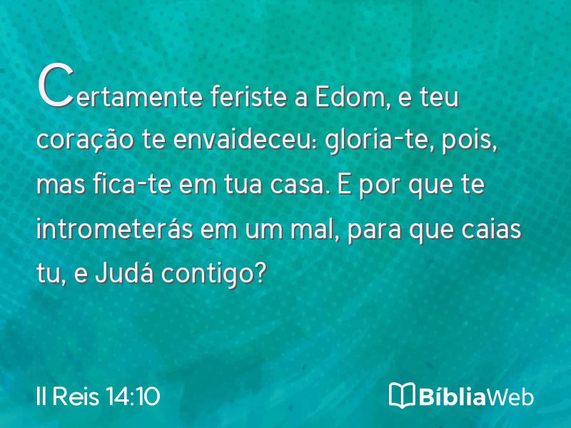 II Reis 14:10 em imagem para compartilhar
