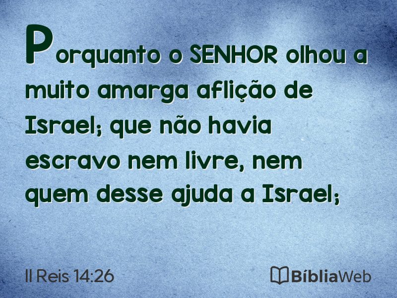 II Reis 14:26 em imagem para compartilhar